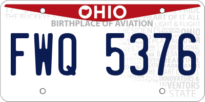 OH license plate FWQ5376