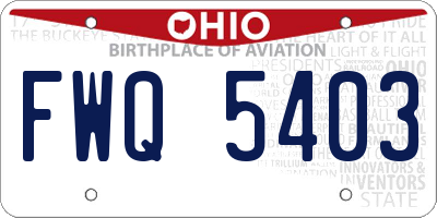 OH license plate FWQ5403
