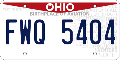 OH license plate FWQ5404
