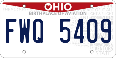 OH license plate FWQ5409