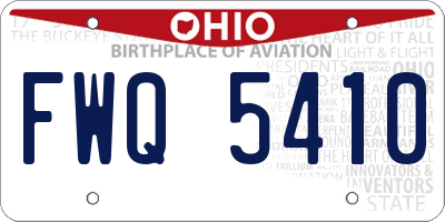 OH license plate FWQ5410