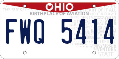 OH license plate FWQ5414