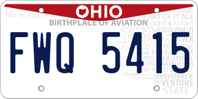 OH license plate FWQ5415