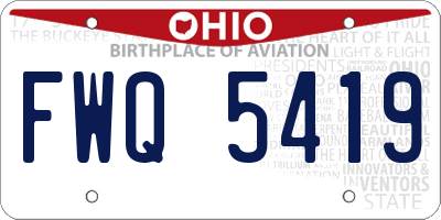 OH license plate FWQ5419