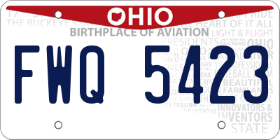 OH license plate FWQ5423