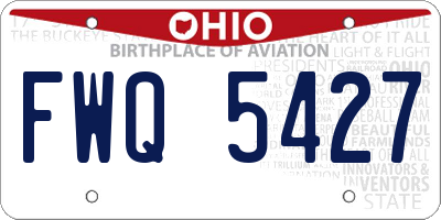 OH license plate FWQ5427