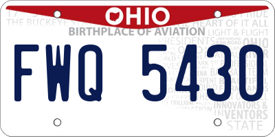 OH license plate FWQ5430