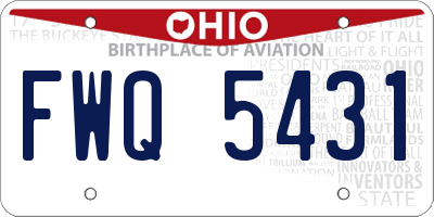 OH license plate FWQ5431