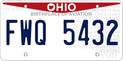 OH license plate FWQ5432