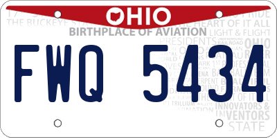 OH license plate FWQ5434