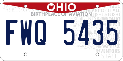 OH license plate FWQ5435