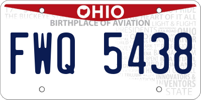 OH license plate FWQ5438