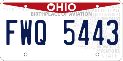 OH license plate FWQ5443