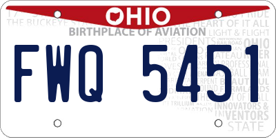 OH license plate FWQ5451
