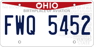 OH license plate FWQ5452