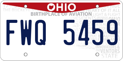 OH license plate FWQ5459