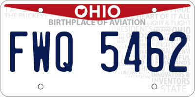 OH license plate FWQ5462