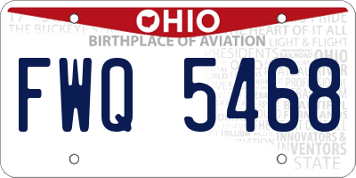OH license plate FWQ5468
