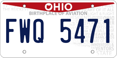 OH license plate FWQ5471