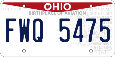 OH license plate FWQ5475