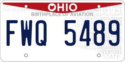 OH license plate FWQ5489