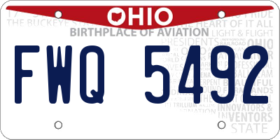 OH license plate FWQ5492