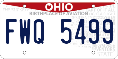 OH license plate FWQ5499