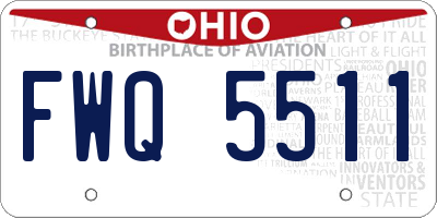 OH license plate FWQ5511