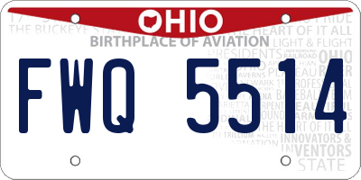 OH license plate FWQ5514
