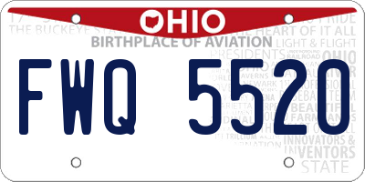 OH license plate FWQ5520
