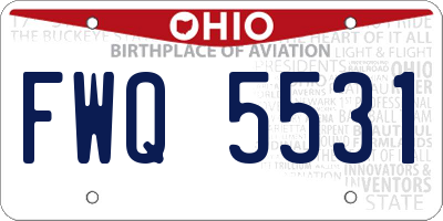 OH license plate FWQ5531