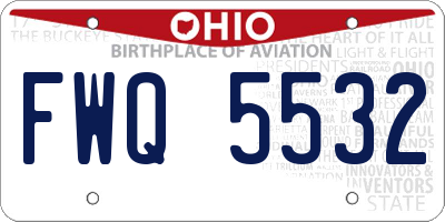 OH license plate FWQ5532
