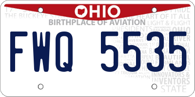 OH license plate FWQ5535