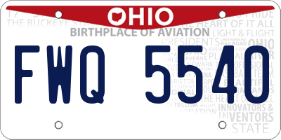 OH license plate FWQ5540