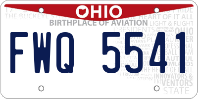 OH license plate FWQ5541