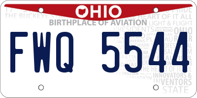 OH license plate FWQ5544