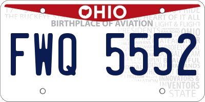 OH license plate FWQ5552