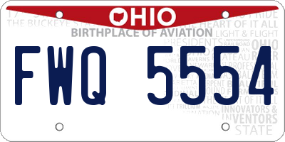 OH license plate FWQ5554