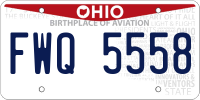 OH license plate FWQ5558