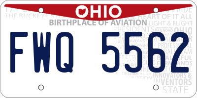 OH license plate FWQ5562