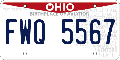 OH license plate FWQ5567