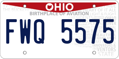 OH license plate FWQ5575