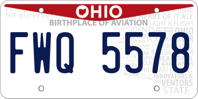 OH license plate FWQ5578