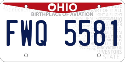 OH license plate FWQ5581