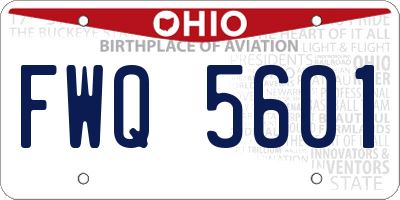 OH license plate FWQ5601