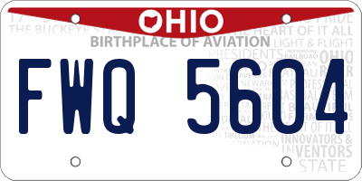 OH license plate FWQ5604