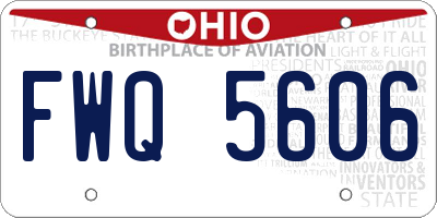 OH license plate FWQ5606
