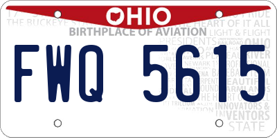 OH license plate FWQ5615