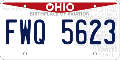 OH license plate FWQ5623