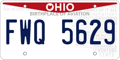 OH license plate FWQ5629